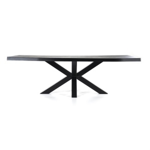 Boomstam tafel met spinpoot zwart- 240x100