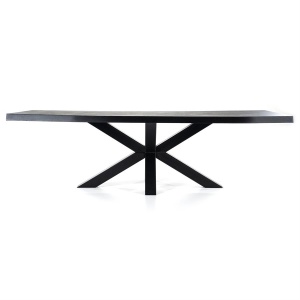 Boomstam tafel met spinpoot zwart- 300x100