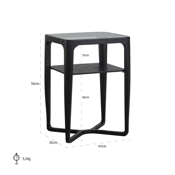 Bijzettafel Monfort 1-plank (Black)