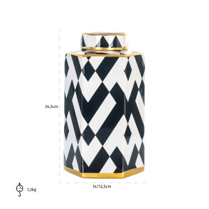 Pot Arto klein goud (Black/white)