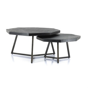 Coffeetable set Octagon - black