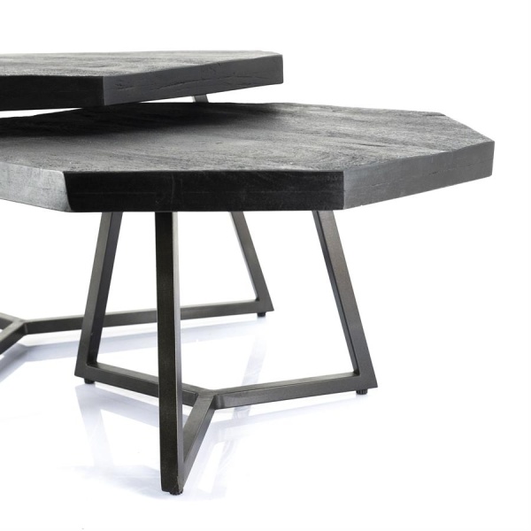 Coffeetable set Octagon - black