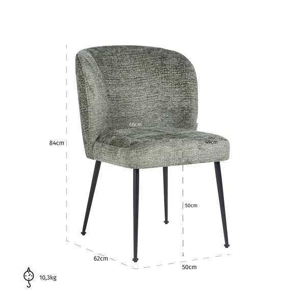 Stoel Fallon thyme fusion / Black (Genova 504 Jade)