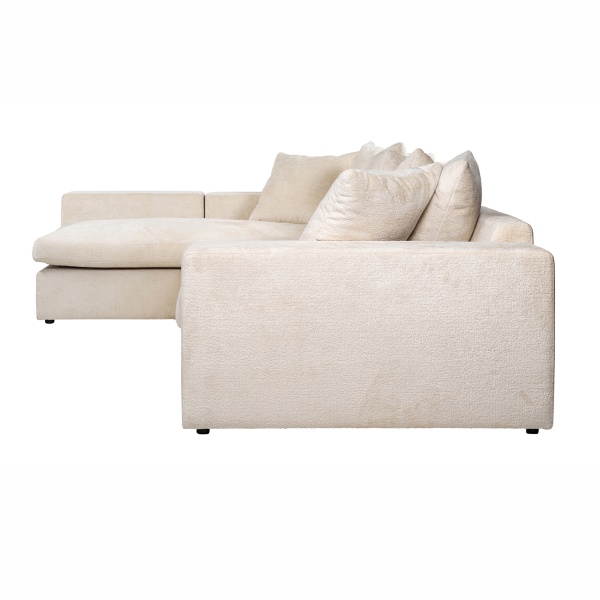 Bank Alcazar 3-zits + lounge links/rechts white chenille (Bergen 900 white chenille)