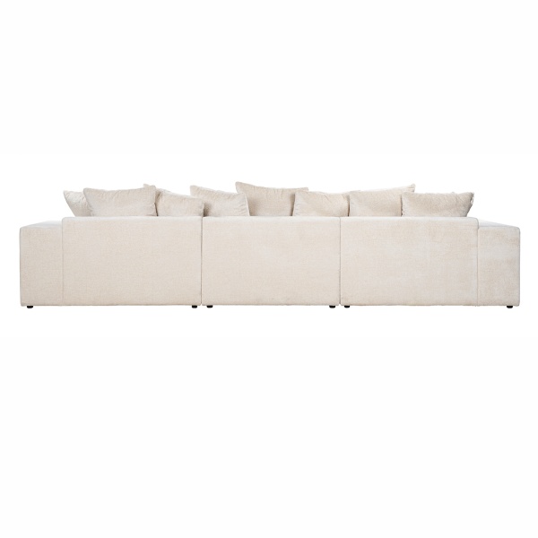 Bank Alcazar 3-zits + lounge links/rechts white chenille (Bergen 900 white chenille)