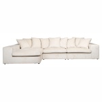 Bank Alcazar 3-zits + lounge links/rechts white chenille (Bergen 900 white chenille)