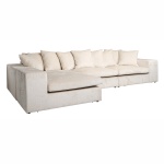 Bank Alcazar 3-zits + lounge links/rechts white chenille (Bergen 900 white chenille)