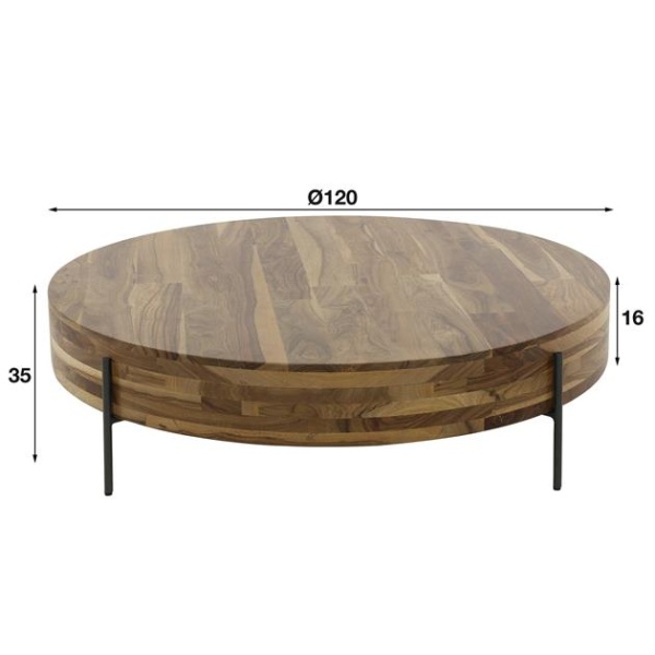 Salontafel 120 Daytona / Massief Saja natural