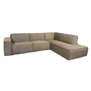 Hoekbank Espada Rechts Stucture Velvet Taupe