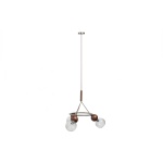 Babble Hanglamp 3 Bollen Glas Walnoot