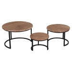 Salontafels set van 3 Coins Large Acaciahout