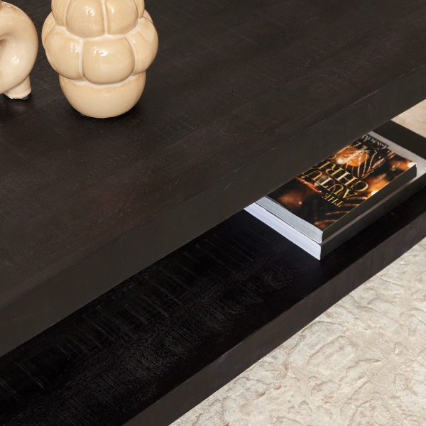 Salontafel Boaz Black met onderblad | 110 cm