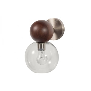 Babble Wandlamp Glas Walnoot