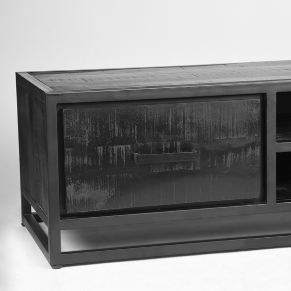 Tv-meubel Chili - Zwart - Mangohout