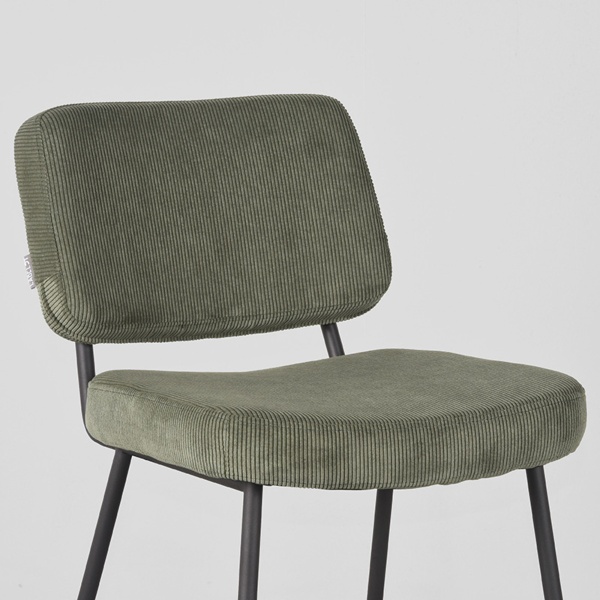 Barkruk Noah - Army green - Ribcord - Zithoogte 65