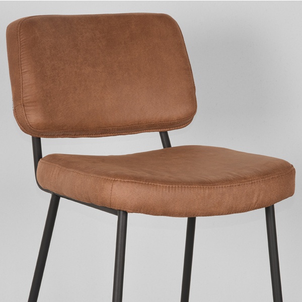 Barkruk Noah - Cognac - Micro Suede - Zithoogte 78