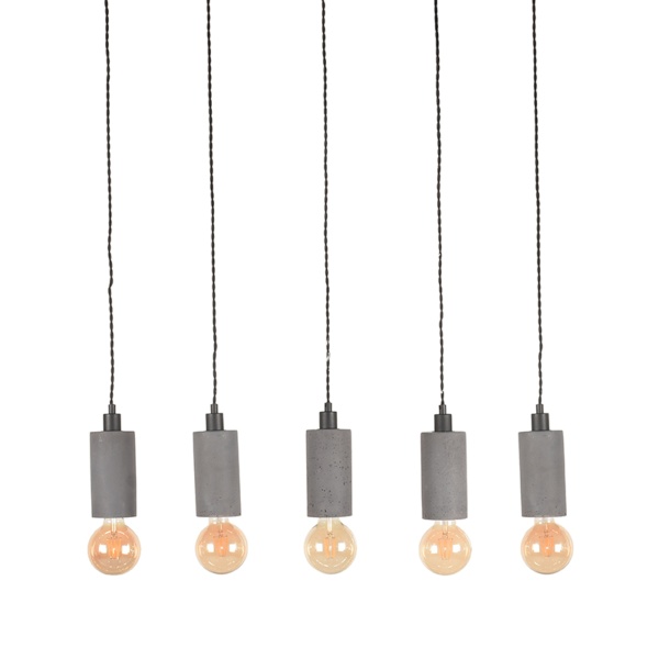 Hanglamp Fresco - Concrete - Beton - 5 lichts