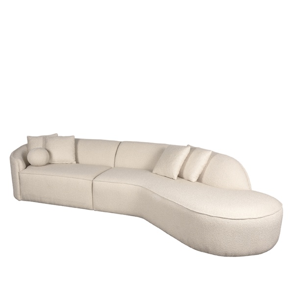 Bank Flori - Beige - Boucle - Rechts