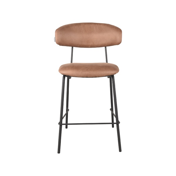 Barkruk Zack - Cognac - Micro Suede - Zithoogte 65