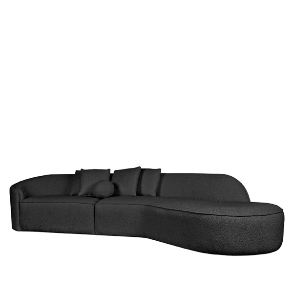 Bank Flori - Antraciet - Boucle - Rechts