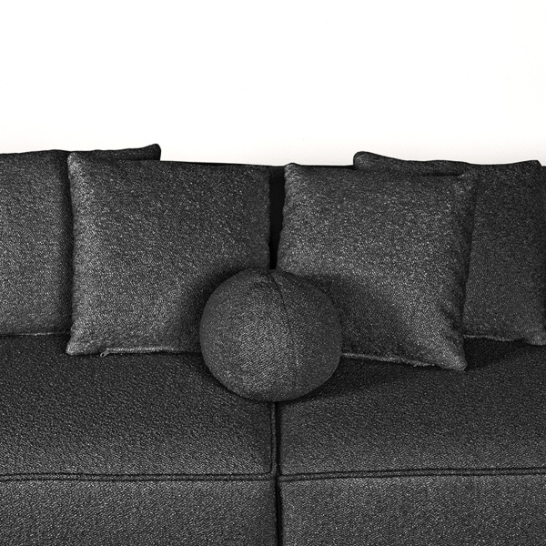 Bank Flori - Antraciet - Boucle - Rechts