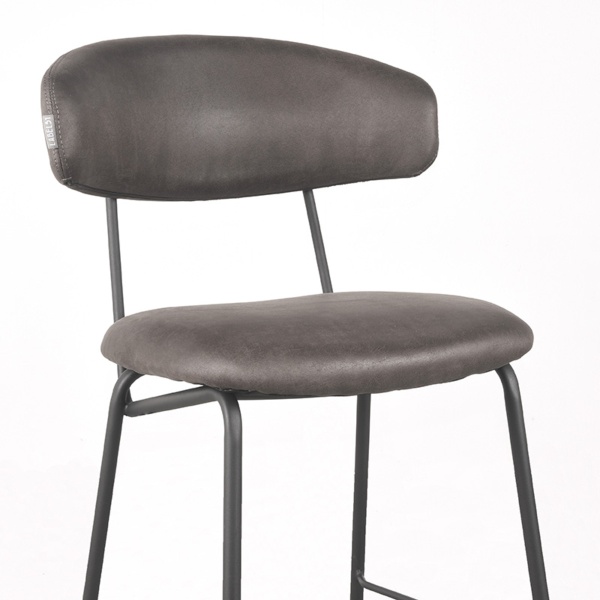 Barkruk Zack - Antraciet - Micro Suede - Zithoogte 65