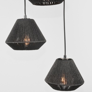 Hanglamp Ibiza - Zwart - Jute - 3-Lichts