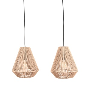 Hanglamp Ibiza - Naturel - Jute - 2-Lichts