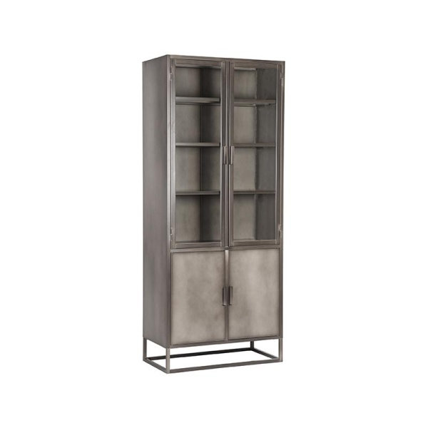 Vitrinekast Level - Vintage Metaal - Metaal - 80x40x190 cm
