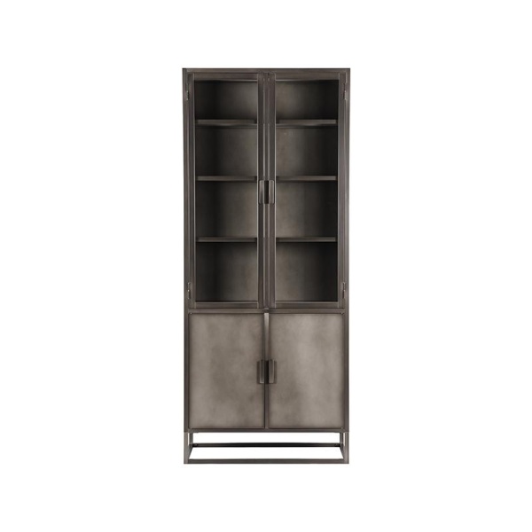 Vitrinekast Level - Vintage Metaal - Metaal - 80x40x190 cm