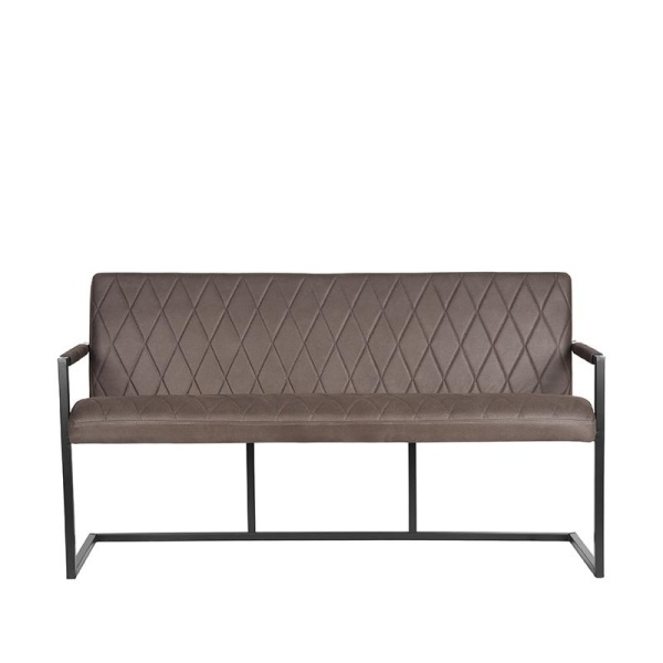 Eetkamerbank Denmark - Antraciet - Microfiber - 155 cm