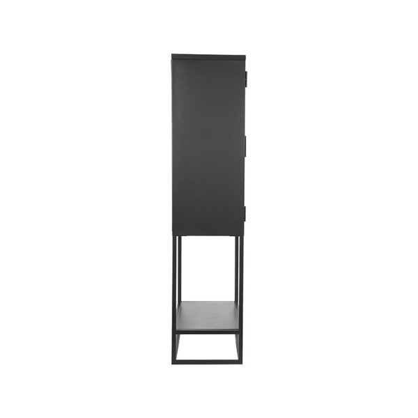 Vitrinekast Level - Zwart - Metaal - 70x35x150 cm