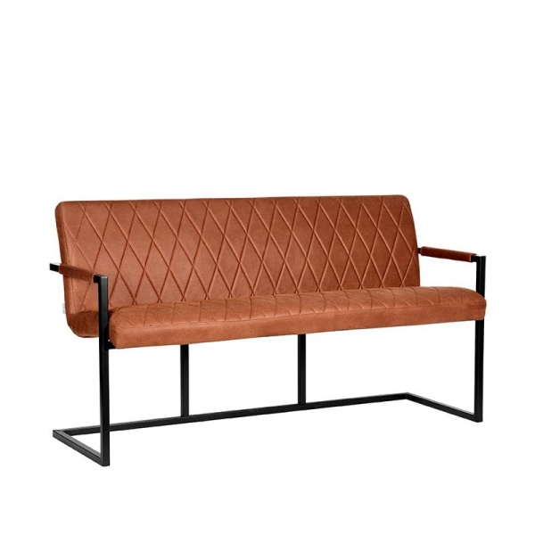 Eetkamerbank Denmark - Cognac - Microfiber - 155 cm
