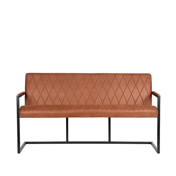 Eetkamerbank Denmark - Cognac - Microfiber - 155 cm