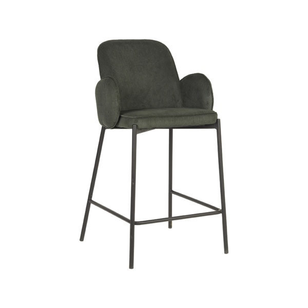 Barkruk Jari - Army green - Ribcord - Zithoogte 65