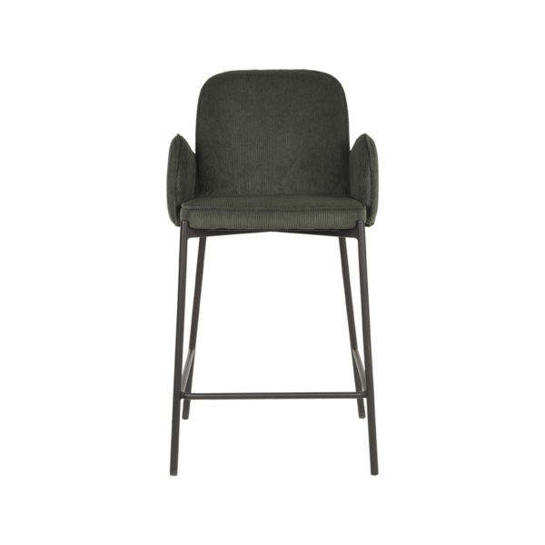 Barkruk Jari - Army green - Ribcord - Zithoogte 65