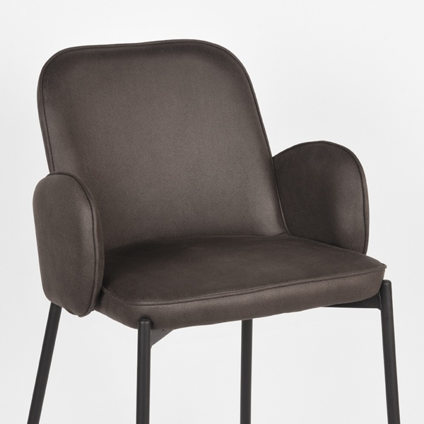 Barkruk Jari - Antraciet - Microfiber - Zithoogte 65