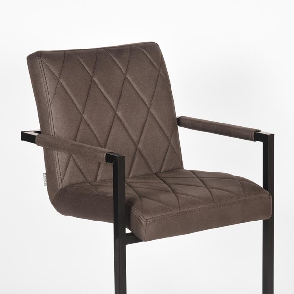 Eetkamerstoel Denmark - Antraciet - Microfiber