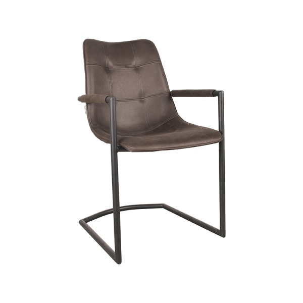 Eetkamerstoel Boyd - Antraciet - Microfiber