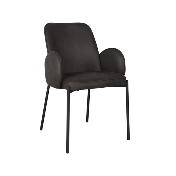 Eetkamerstoel Jari - Antraciet - Microfiber