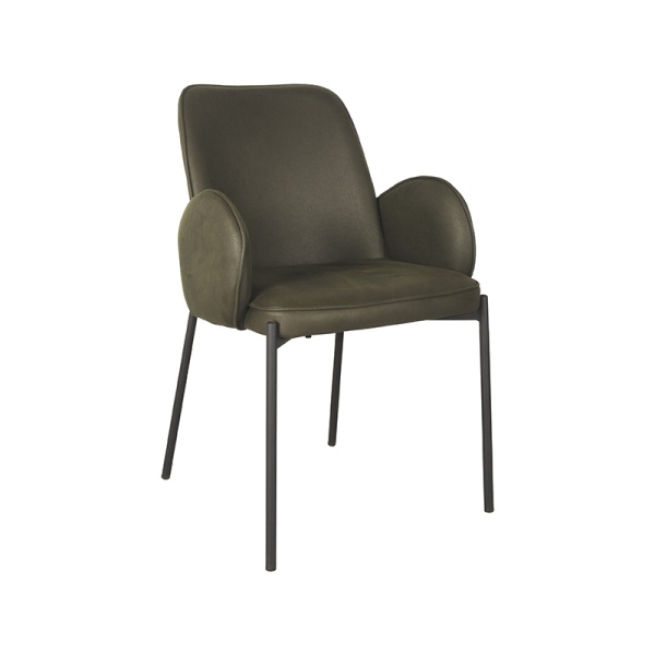 Eetkamerstoel Jari - Army green - Microfiber