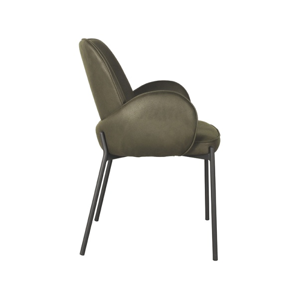 Eetkamerstoel Jari - Army green - Microfiber