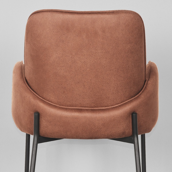 Eetkamerstoel Jari - Cognac - Microfiber