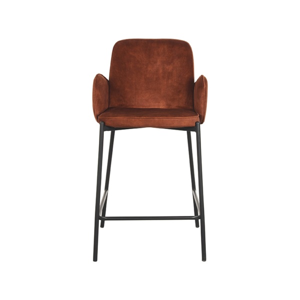 Barkruk Jari - Rust - Velours - Zithoogte 65