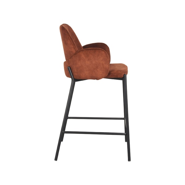 Barkruk Jari - Rust - Velours - Zithoogte 65