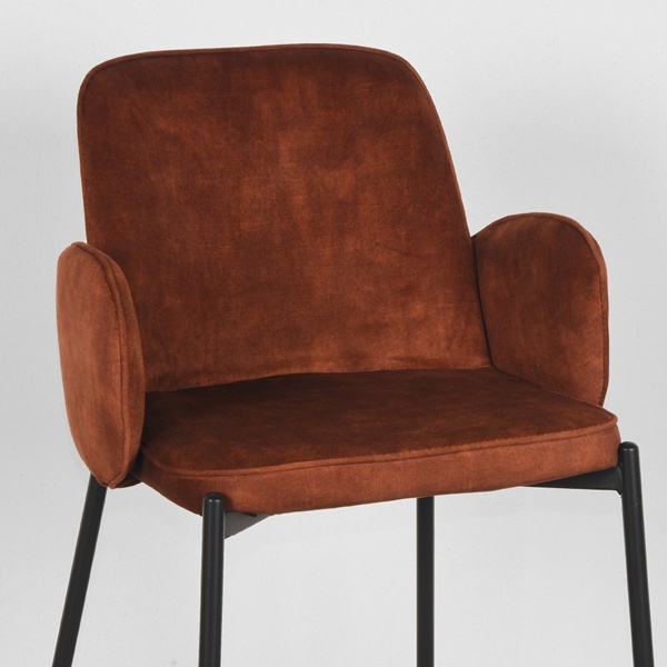 Barkruk Jari - Rust - Velours - Zithoogte 65