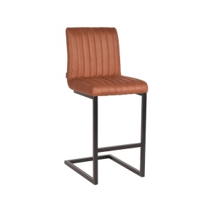 Barkruk Milo - Cognac - Microfiber - Zithoogte 65