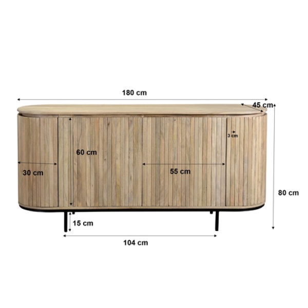 Dressoir Noor Natural 180 cm