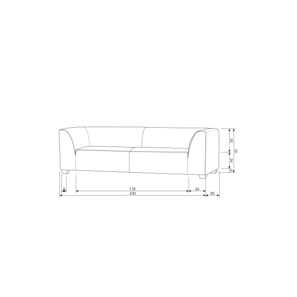Hollandia 3-zits Bank Outdoor Carbon Grijs