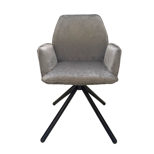 Eetkamerstoel Oslo Structure Velvet Grijs